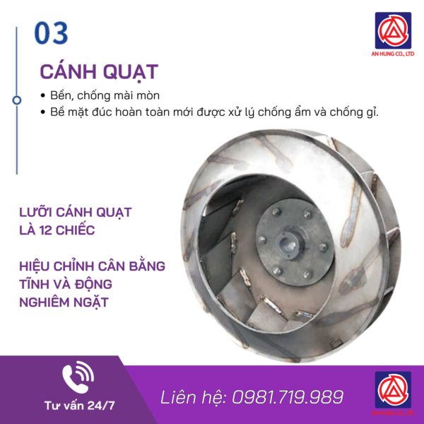 QUẠT LY TÂM CAO ÁP GIÁN TIẾP AH151-C - Hình ảnh 7