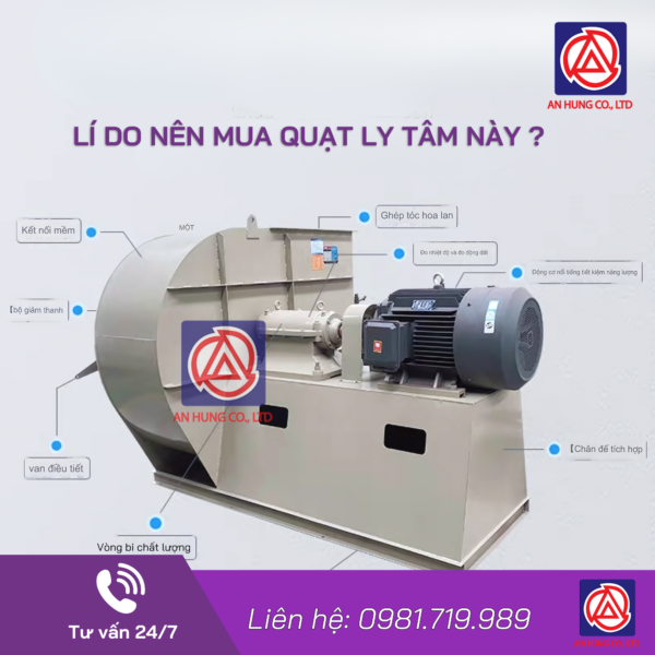 QUẠT LY TÂM HÚT LÒ HƠI KHỚP NỐI AH173 - Hình ảnh 2